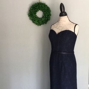 MORI LEE Bridesmaid dress navy with lace sz 14